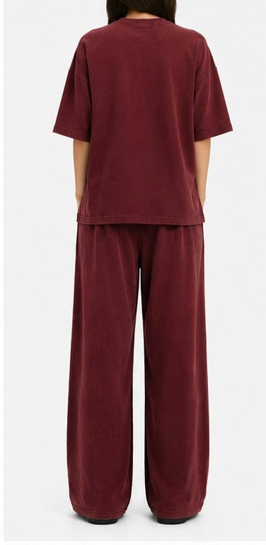 Co-Ord Set Premium Interlock - Maroon