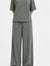 Co-Ord Set Imported Crinkle - Olive