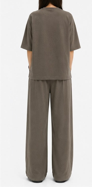 Co-Ord Set Premium Interlock - Olive Haze
